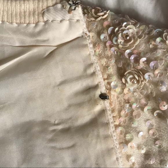 Rare vintage Banff sequin cardigan S/M winterwhite - Picture 11 of 14